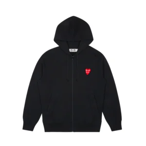 Black CDG Hoodie Zip Up – Double Heart