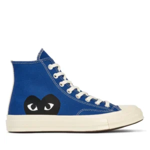 CDG Black Heart Blue High Top Shoes