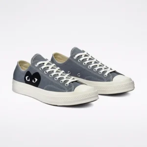 CDG Black Heart Grey Low Top Shoes