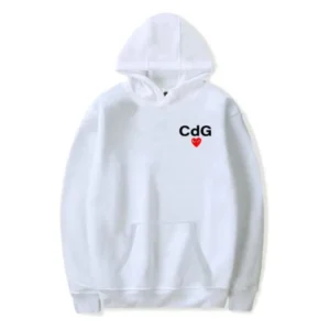 CDG Heart Hoodie white