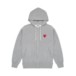 CDG Hoodie Grey Multi Heart – Zip up