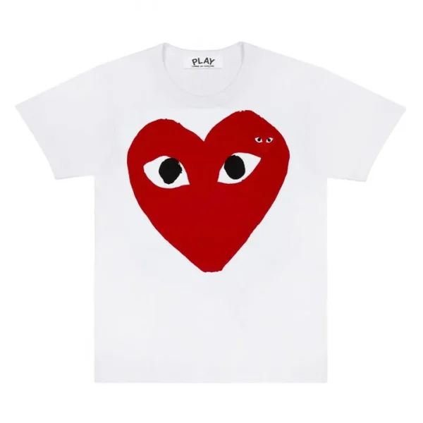 CDG PLAY T-SHIRT LARGE RED HEART AND EMBLEM